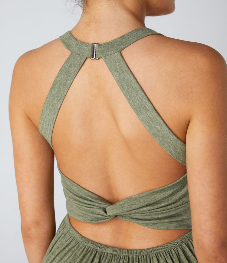 Women's U Neck Pocket Harem Casual Jumpsuit-Easy Peezy