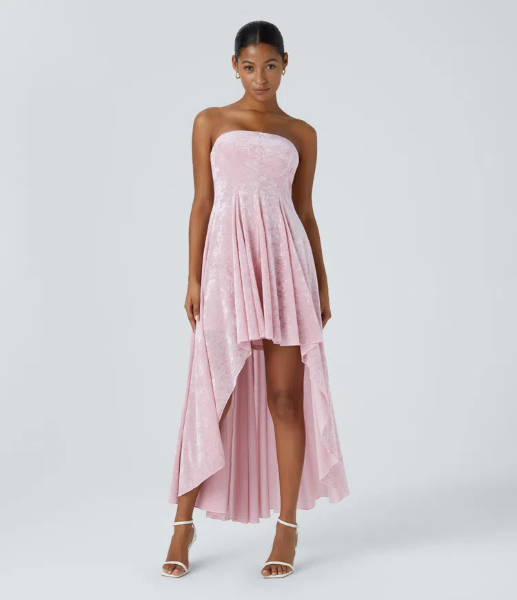 Saum-Maxi-Partykleid aus fließendem Samt