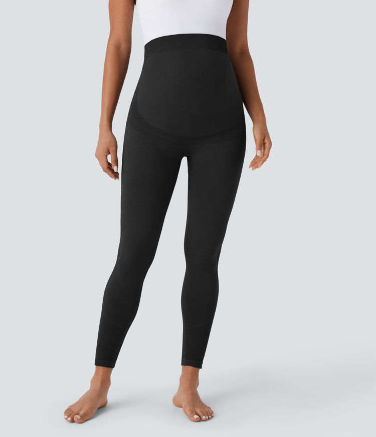 Seamless Flow Super High Waisted 7/8 Yoga Maternity Leggings
