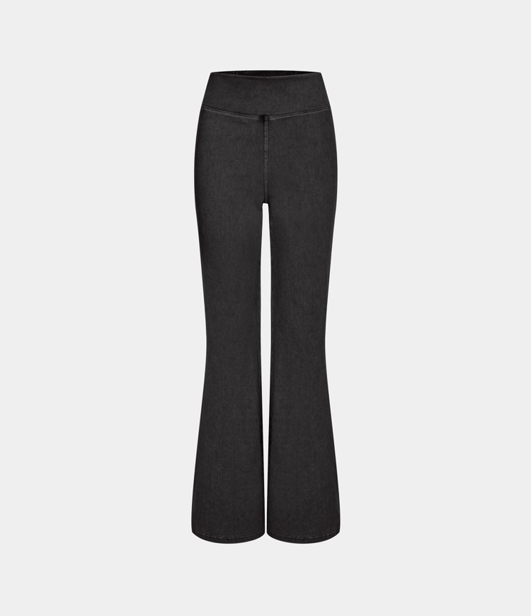 Halara Flex™ High Waisted Back Pocket Washed Stretchy Knit Casual Bootcut Jeans