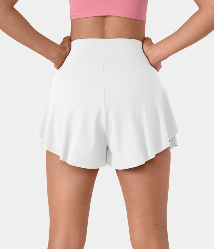 Pantalón corto yoga 2 en 1 tiro alto abertura 5cm