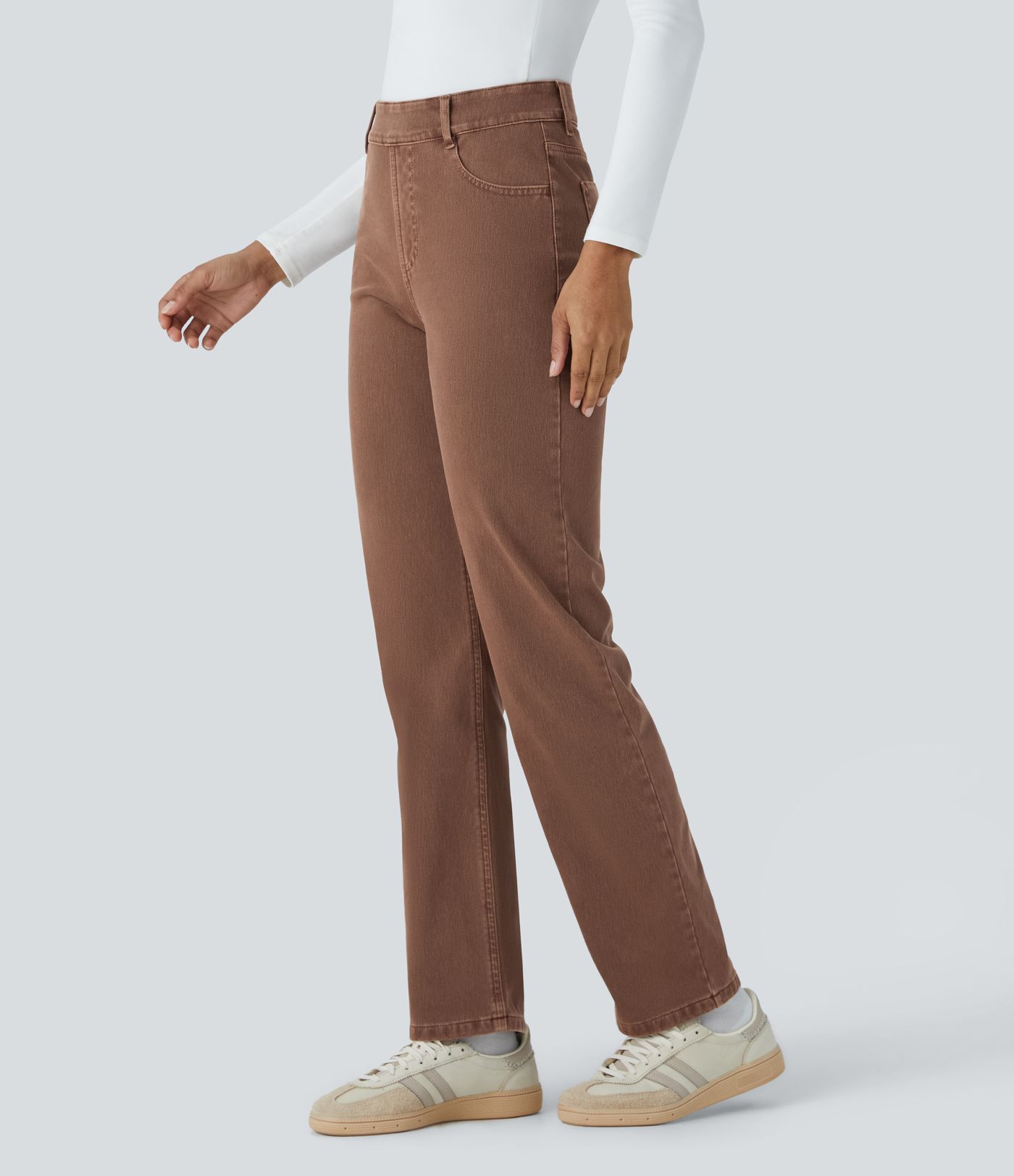 Halara Flex™ High Waisted Pockets Straight Leg Colorful Casual Jeans