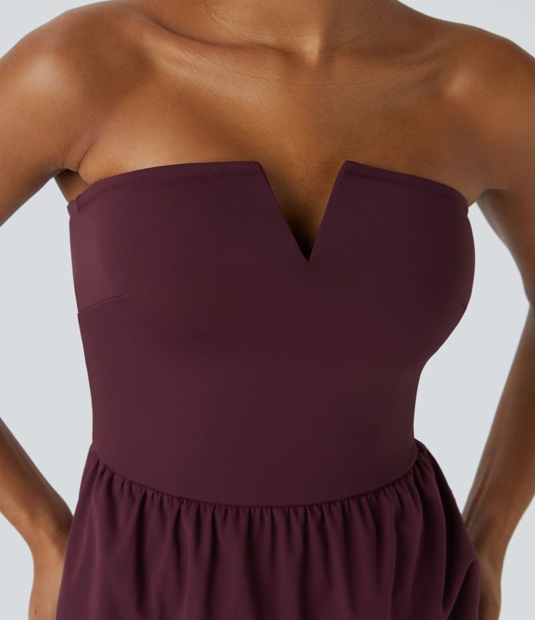 SoftlyZero™ Airy Boat Neck Long Sleeve Keyhole Back 2-in-1 Pocket Wide Leg Cool Touch Casual Jumpsuit-UPF50+