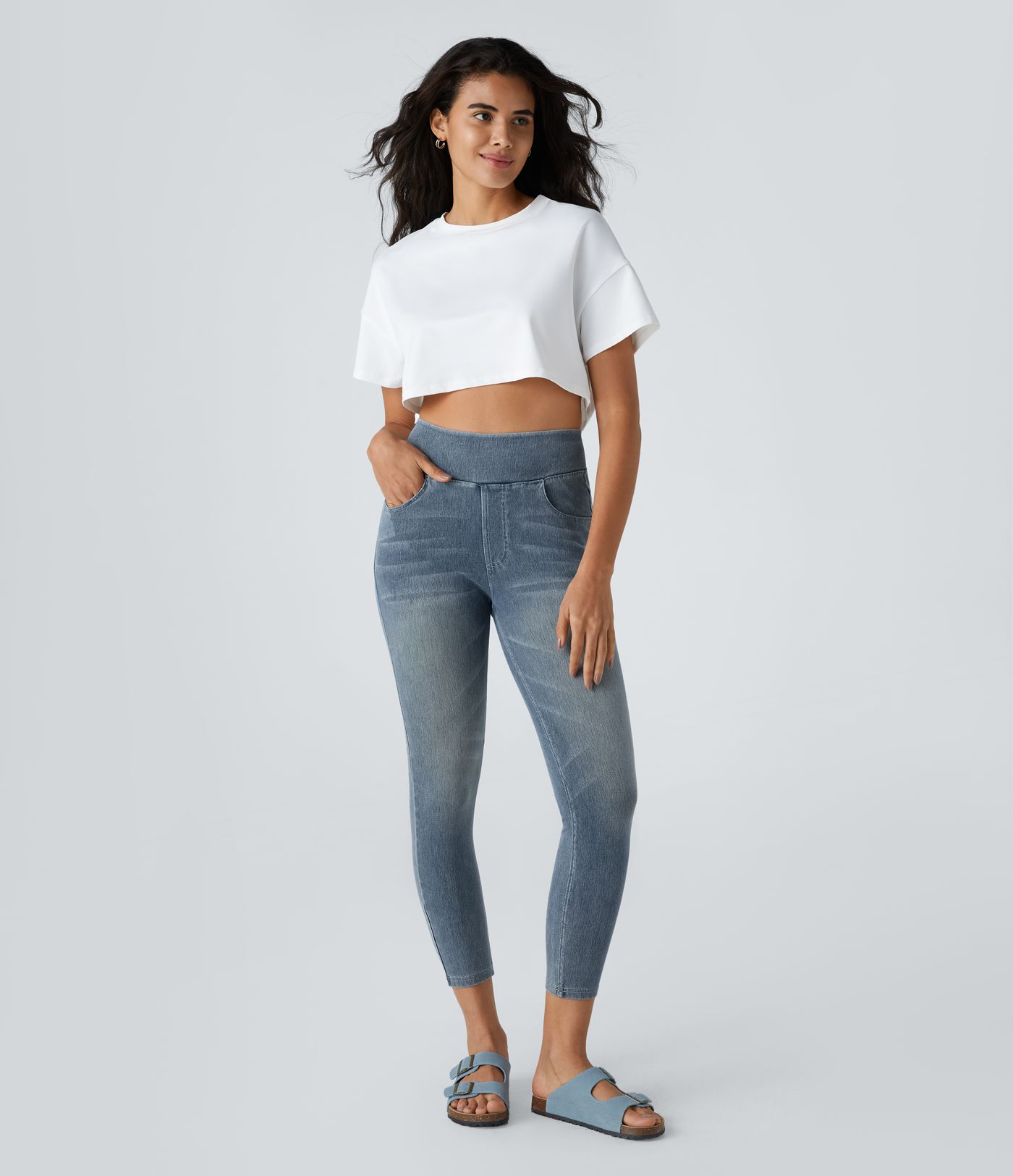 Halara Flex™ High Waisted Pockets Denim Casual Leggings