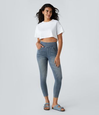 Halara Flex™ High Waisted Pockets Denim Casual Leggings