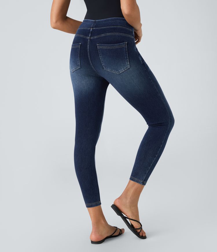 HalaraMagic™ High Waisted Back Pocket Stretchy Knit Denim Casual Leggings