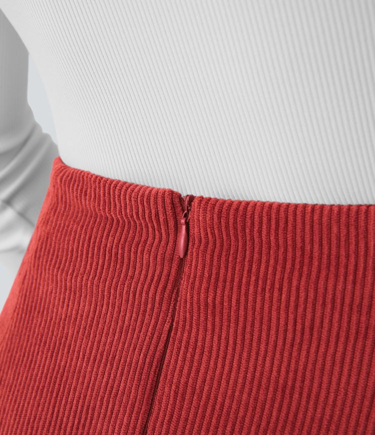 2-in-1-Mini-Cordrock in A-Linie mit hohem Bund und unsichtbarem Reißverschluss