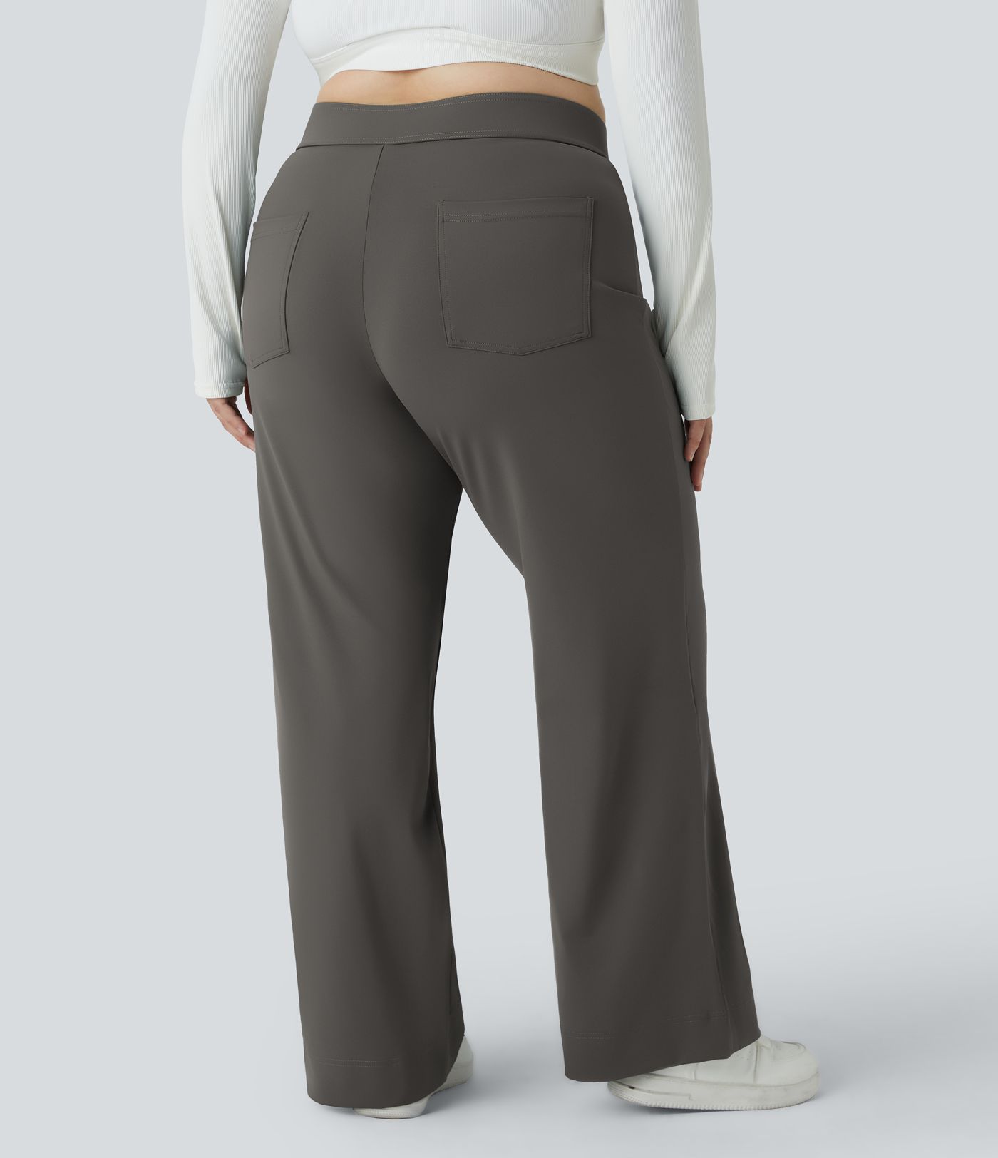 DayStretch High Waisted Pockets Straight Leg Casual Plus Size Pants