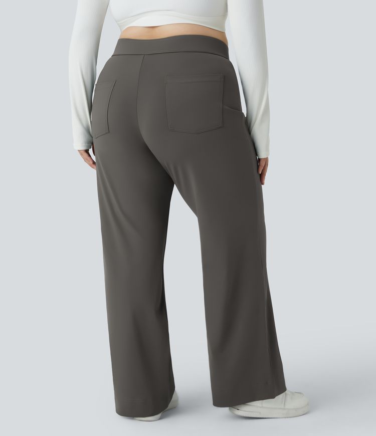 DayStretch High Waisted Pockets Straight Leg Casual Plus Size Pants