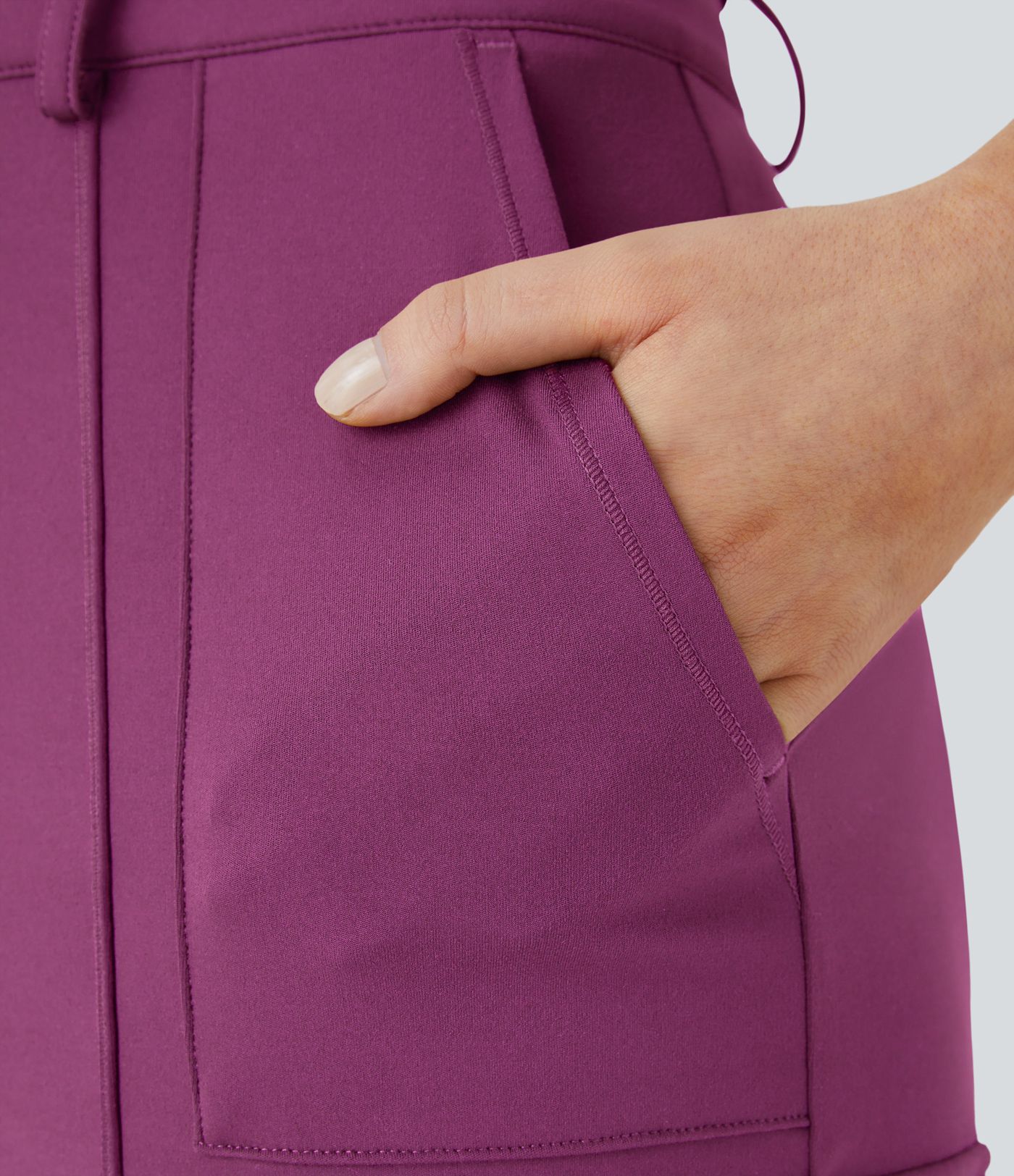 DayStretch High Waisted Zipper Pockets Solid Skinny Cargo Trousers