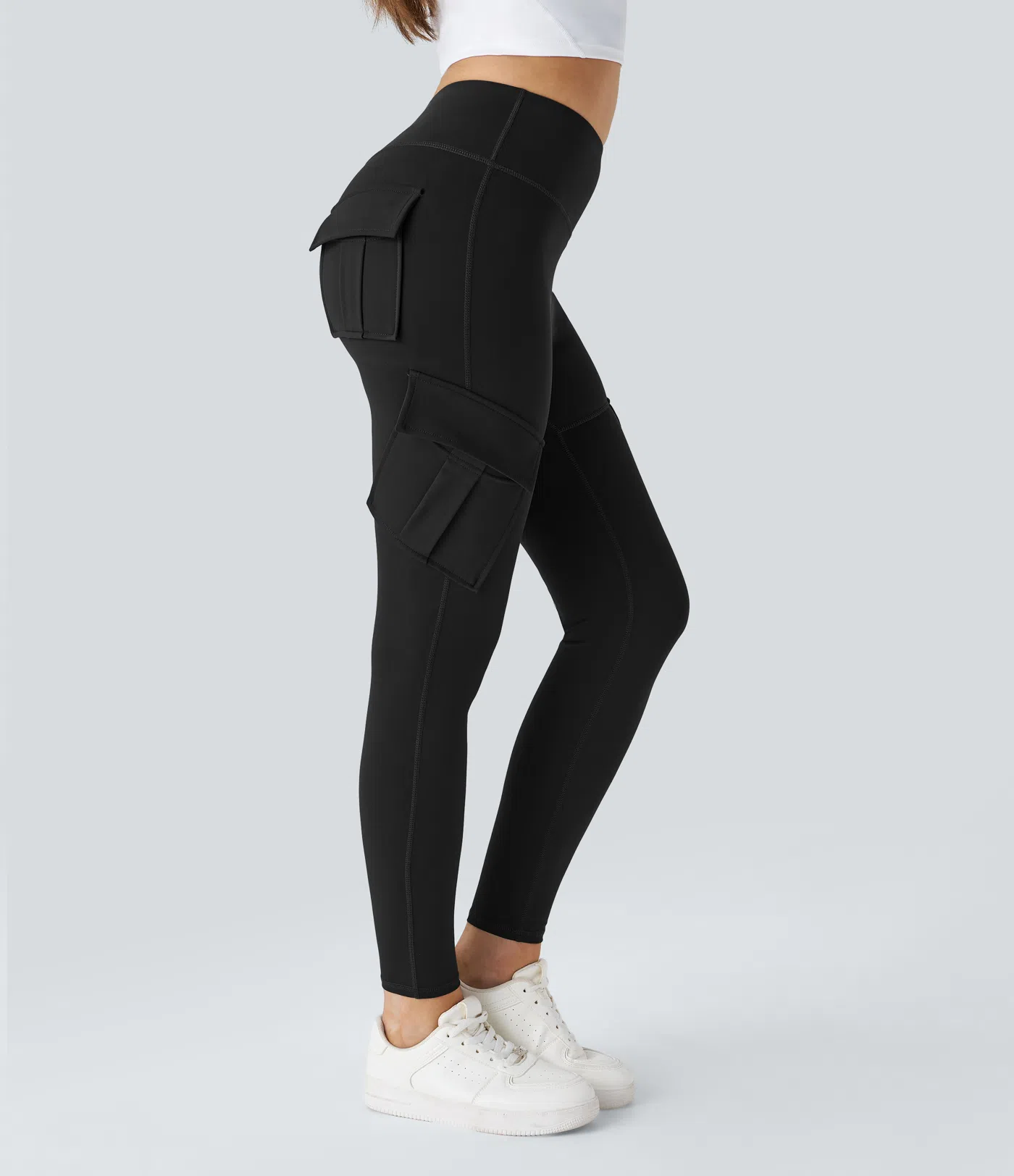 High Waisted Cargo Pocket Skinny Yoga Leggings