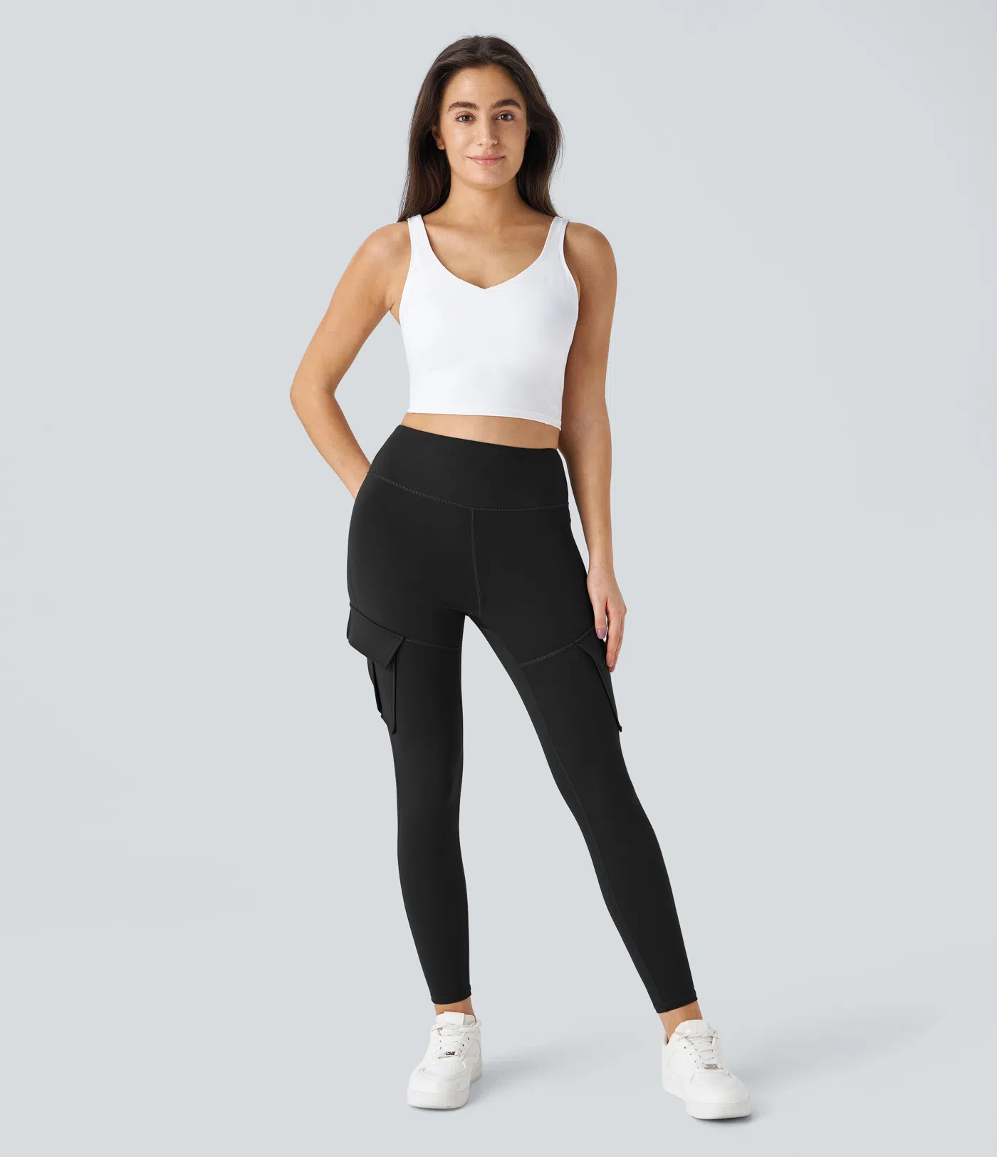 High Waisted Cargo Pocket Skinny Yoga Leggings