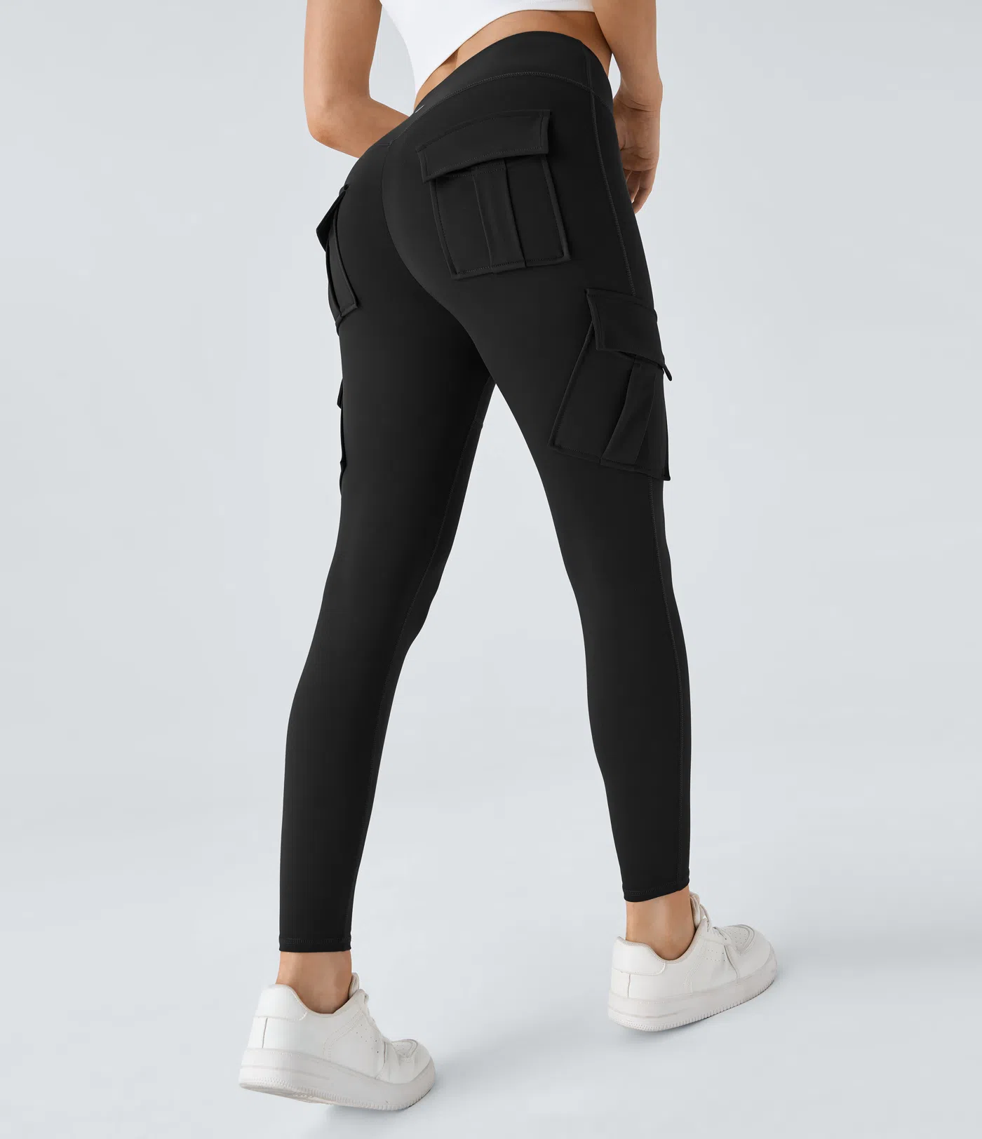 High Waisted Cargo Pocket Skinny Yoga Leggings
