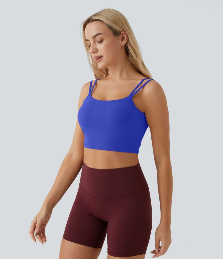 Double Straps Cropped Yoga Tank Top