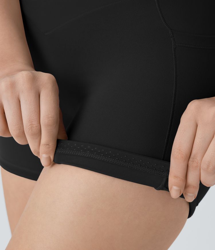 SoftlyZero™ Crossover High Waisted Pocket Antislip Yoga Biker Shorts 3''-UPF50+