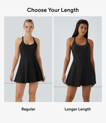 SoftlyZero™ Airy Backless Twisted Flare Low Support Dance Active Dress-Longer Length-Easy Peezy Edition A-D Cups