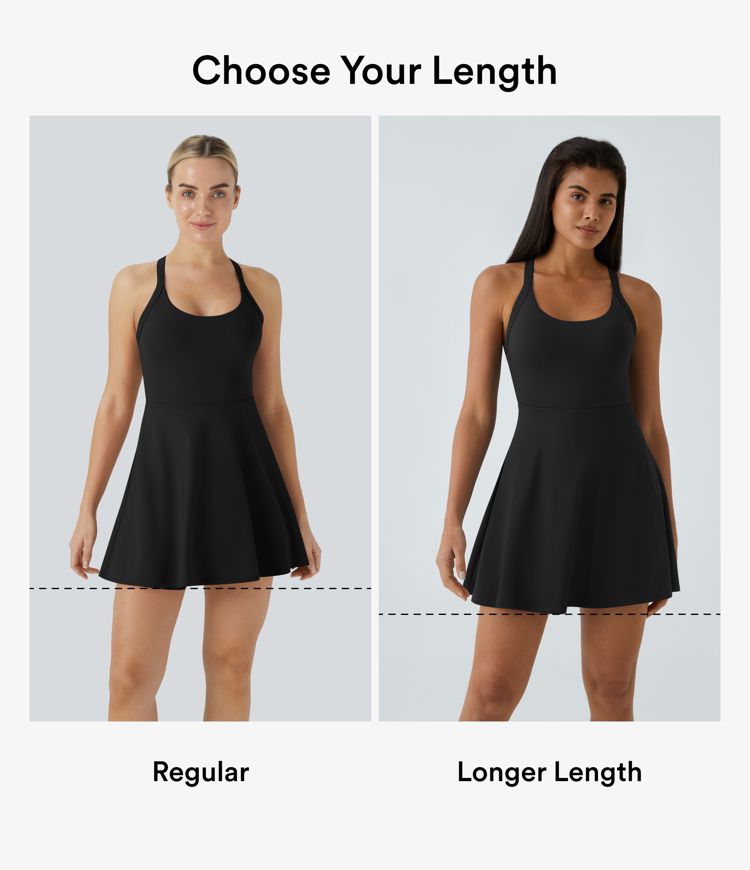 SoftlyZero™ Airy Backless Twisted Flare Low Support Dance Active Dress-Longer Length-Easy Peezy Edition A-D Cups