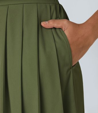 V Neck Short Sleeve Pocket Waffle Casual Romper