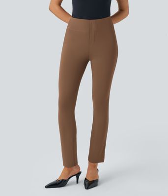 Pantalon de travail Halara Flex™ Taille Haute à Poches et Coupe Fuselée