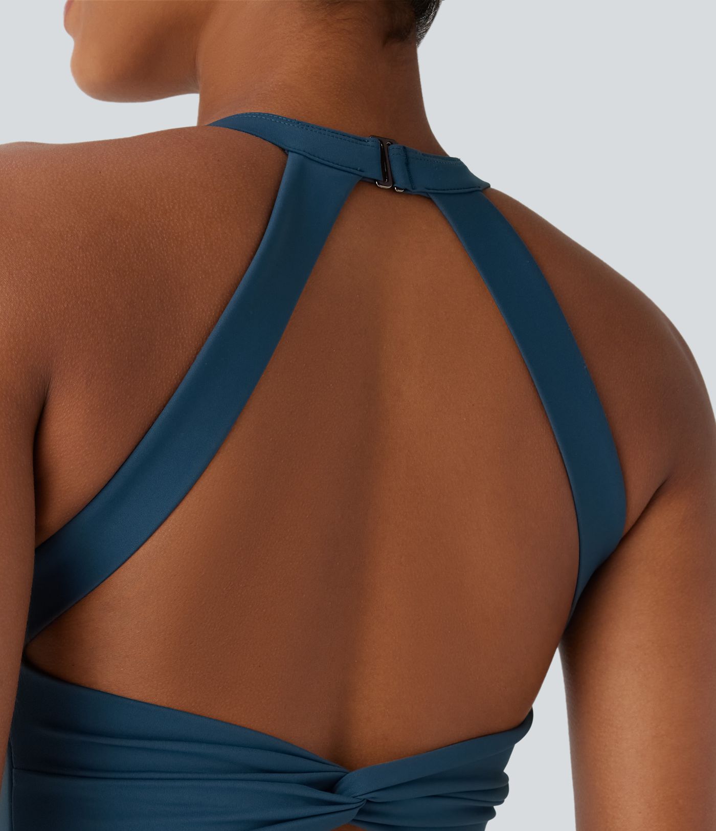 Mini Vestido Softlyzero™ Airy baile activo cuello A sin espalda retorcido tacto fresco - Edición Easy Peezy