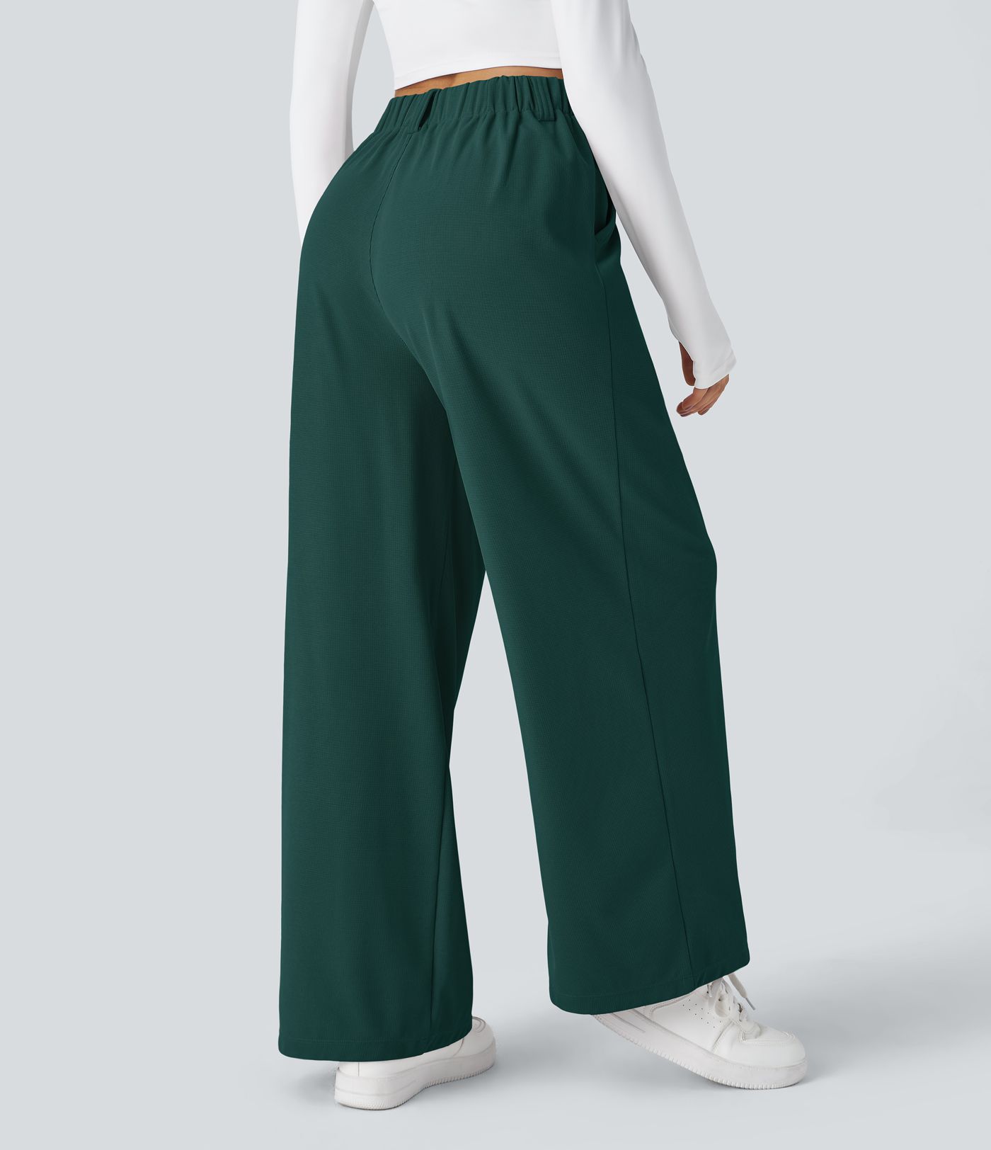 Halara Flex™ High Waisted wiht Pocket Wide Leg Waffle Women Suit Work Pants