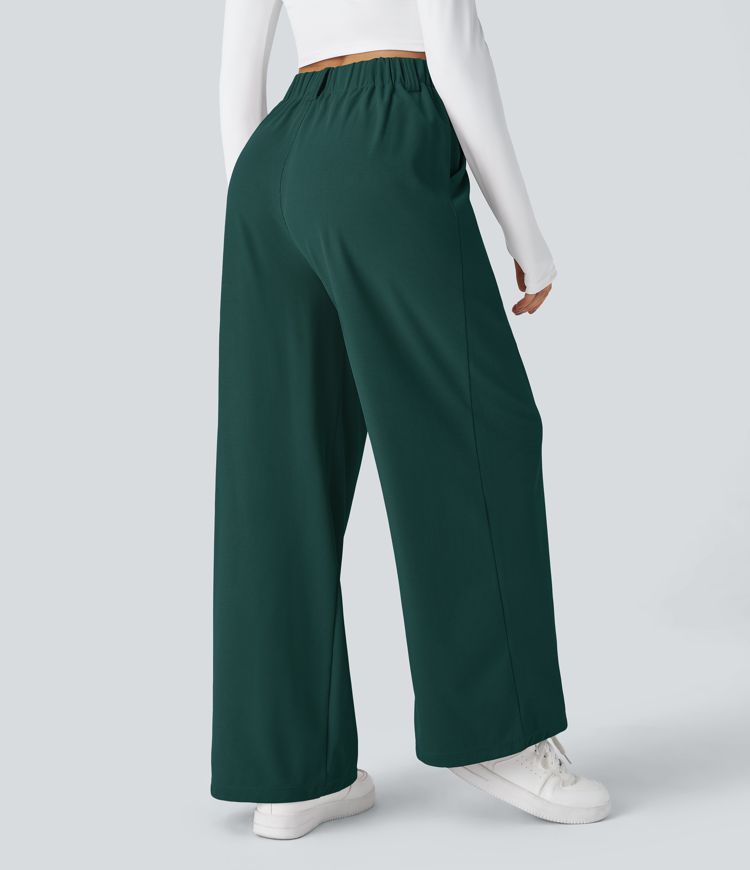 Halara Flex™ High Waisted Pocket Wide Leg Waffle Work Trousers