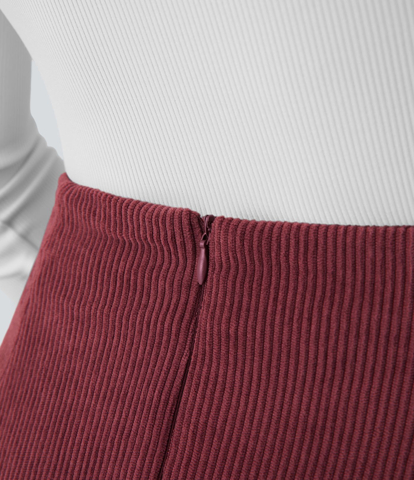 High Waisted 2-in-1 A Line Mini Corduroy Casual Skirt