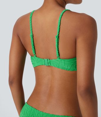 Bikinioberteil mit verstellbaren Trägern und strukturiertem Jacquardmuster