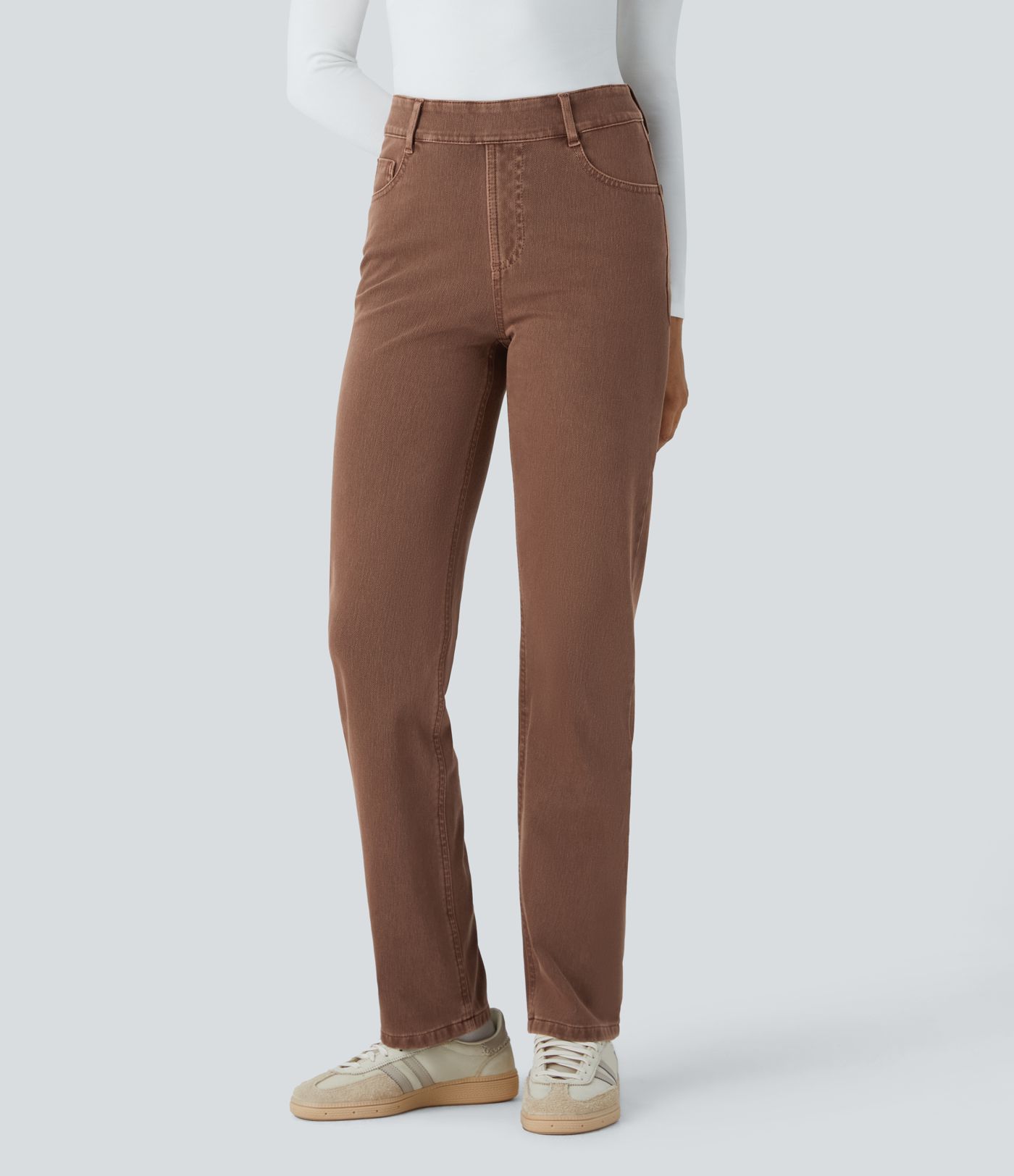 Halara Flex™ High Waisted Pockets Straight Leg Colorful Casual Jeans