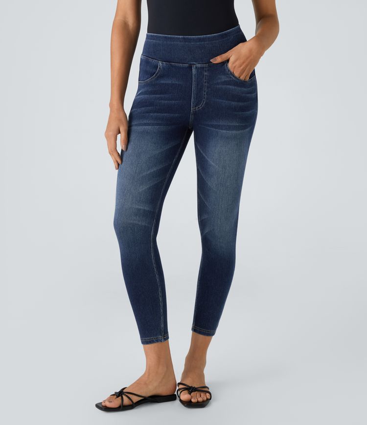 HalaraMagic™ High Waisted Back Pocket Stretchy Knit Denim Casual Leggings