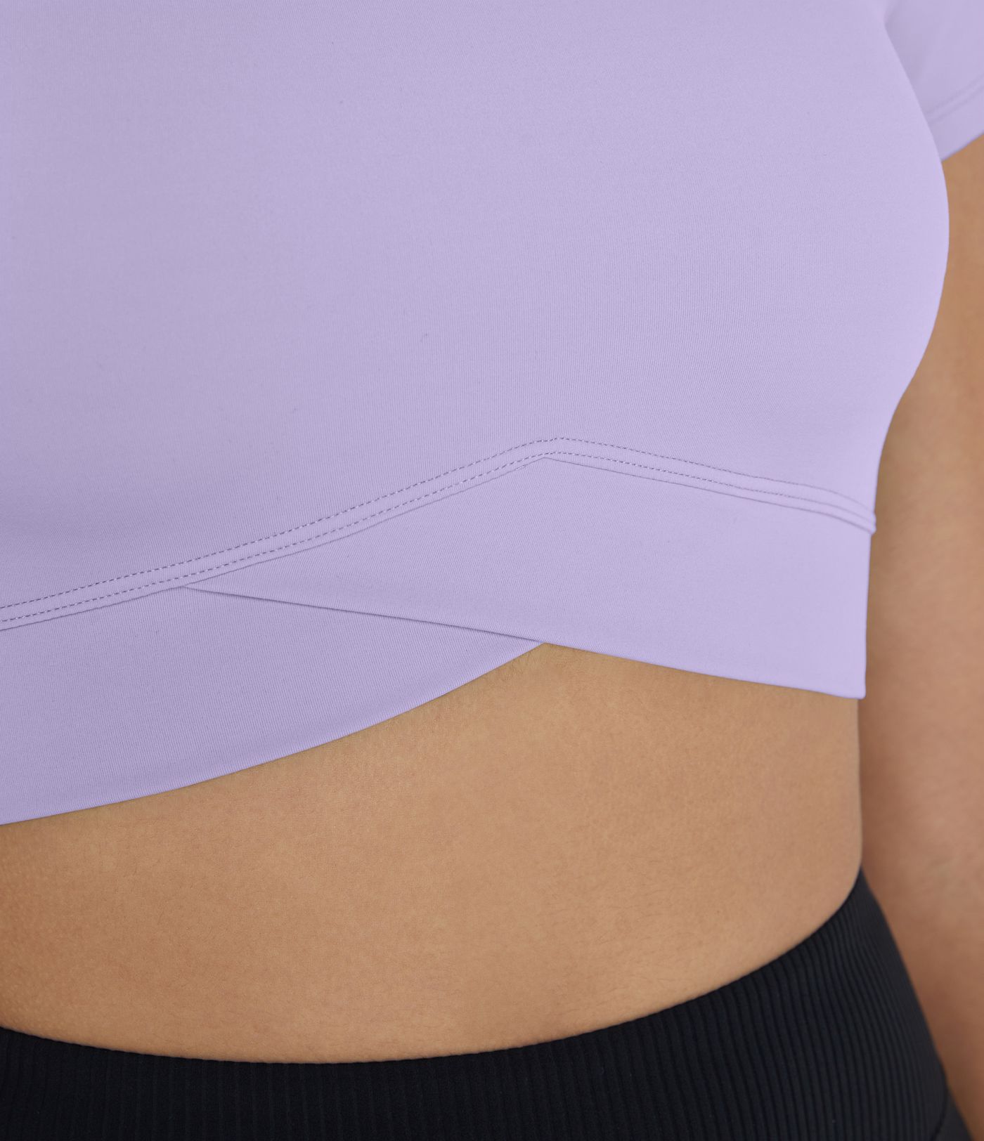 SoftlyZero™ Plush Crossover Hem Cropped Sports Top