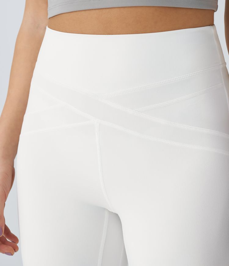 SoftlyZero™ Leggings de yoga 7/8 de alto alto con malla de contraste y cordones - UPF50+