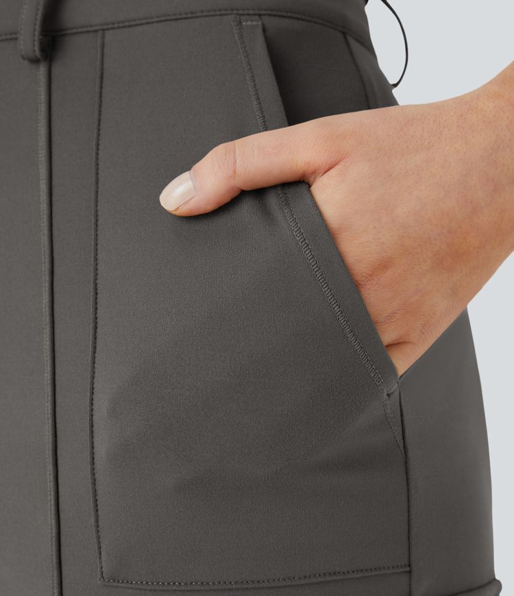 DayStretch High Waisted Zipper Pockets Solid Skinny Cargo Pants