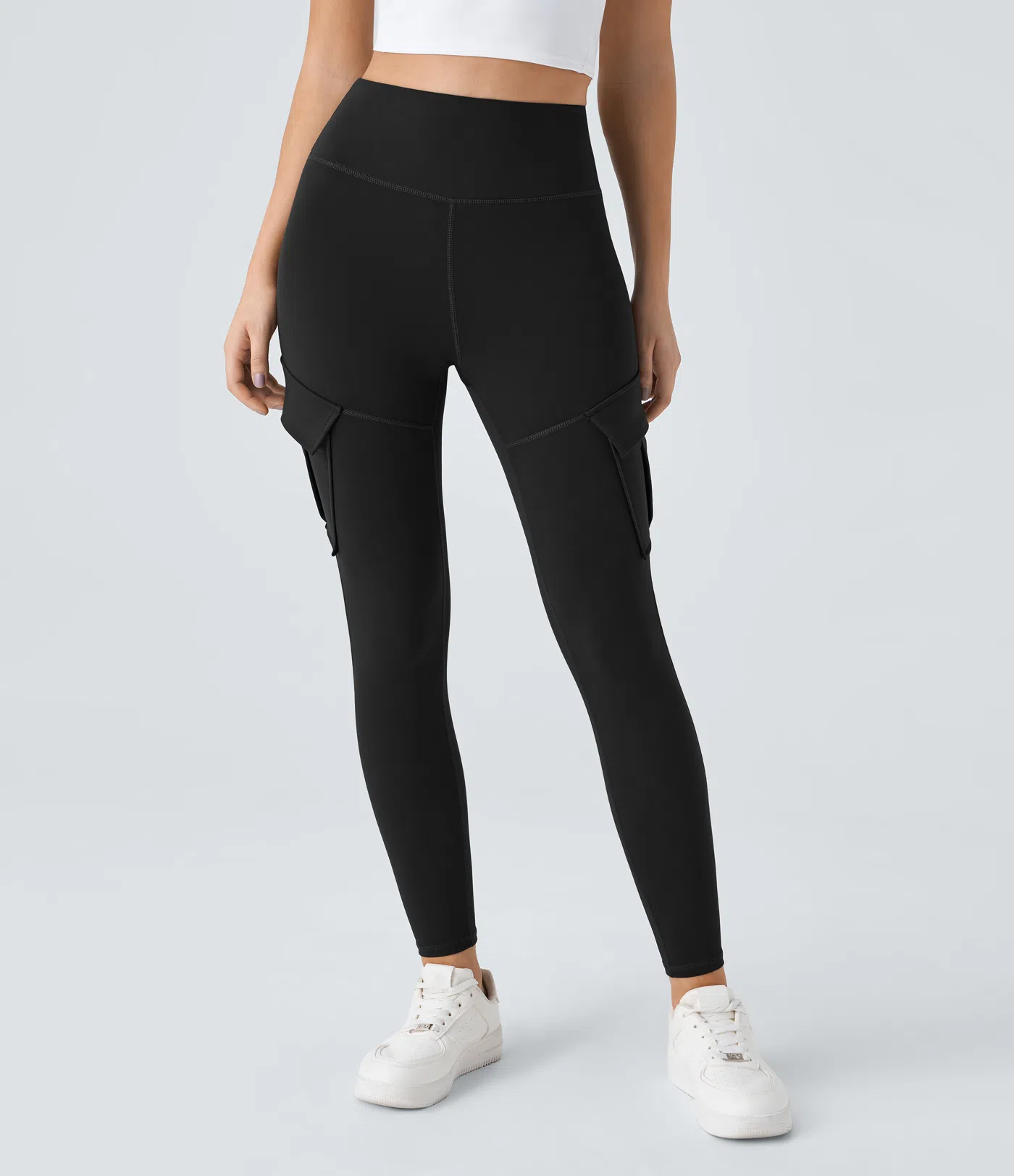 High Waisted Cargo Pocket Skinny Yoga Leggings