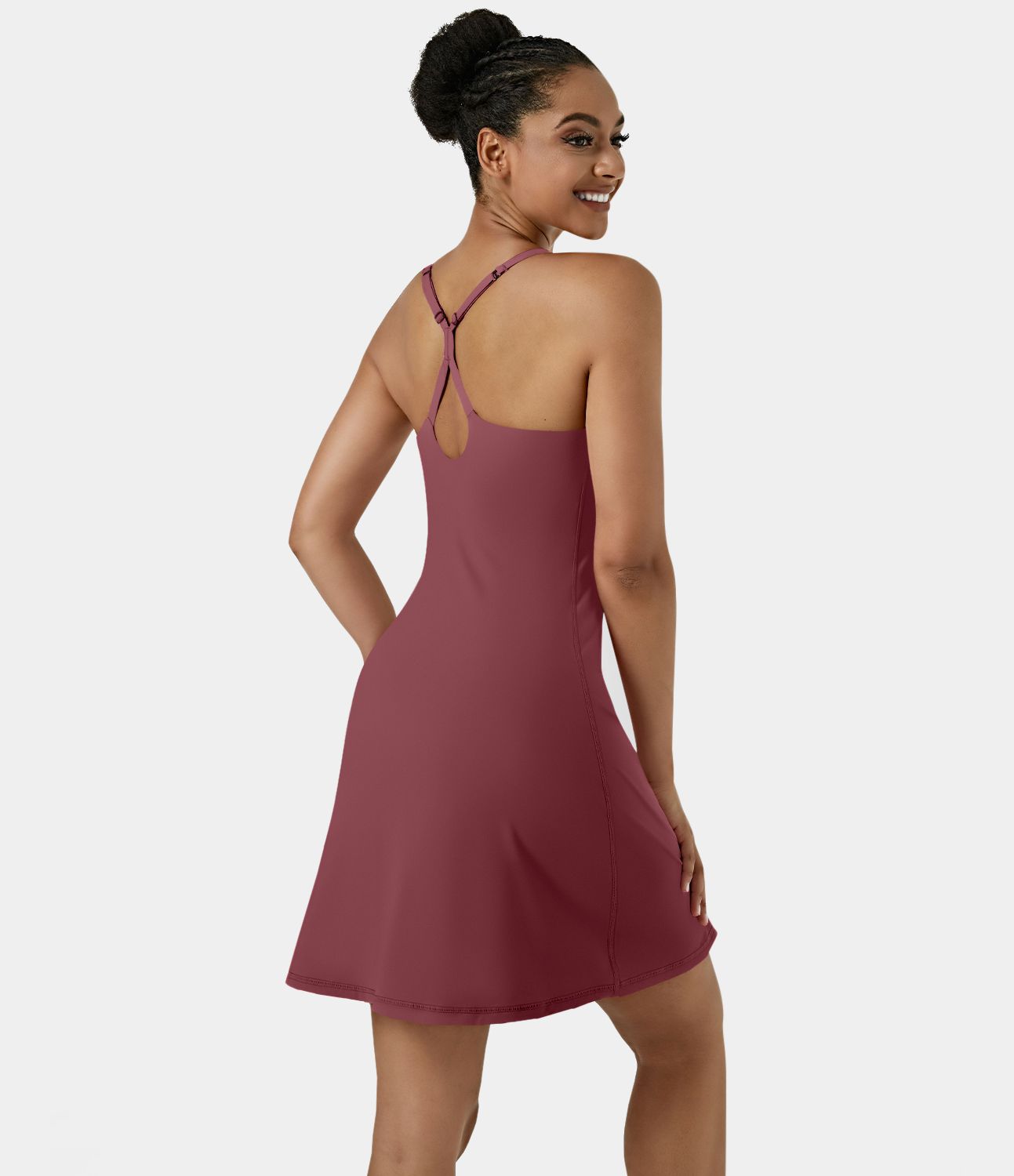 SoftlyZero™ Airy Cut Out 2-in-1 Pocket Cool Touch Longer Active Dress-UPF50+