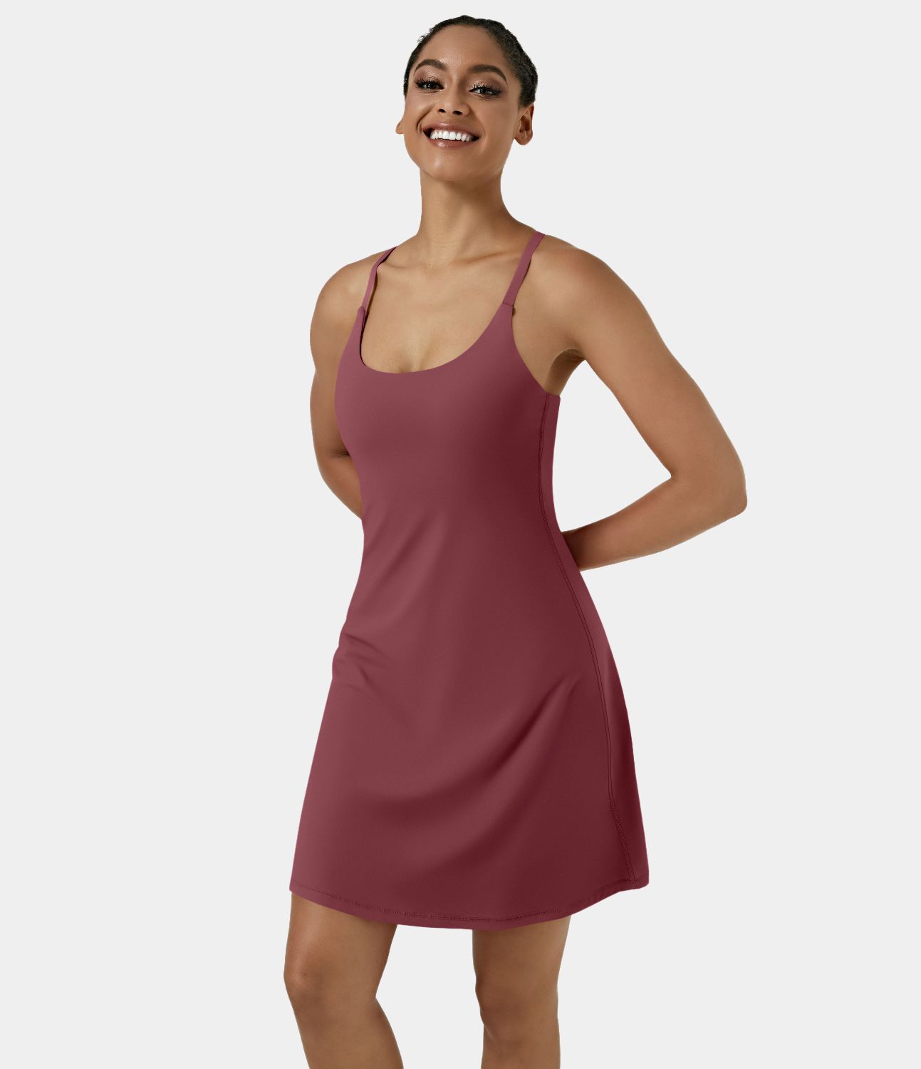 SoftlyZero™ Airy Cut Out 2-in-1 Pocket Cool Touch Longer Active Dress-UPF50+