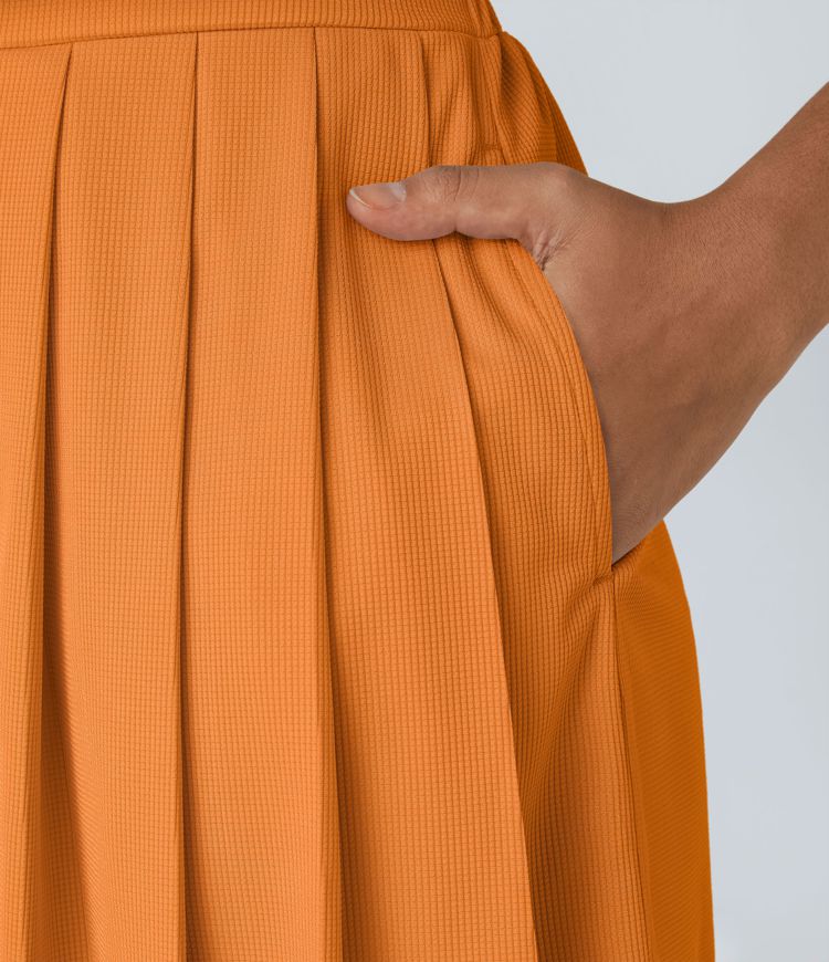 V Neck Short Sleeve Side Pocket Playsuit Waffle Casual Romper