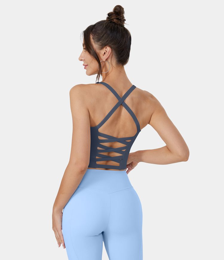 halara Crisscross Backless Cropped Yoga Tank Top