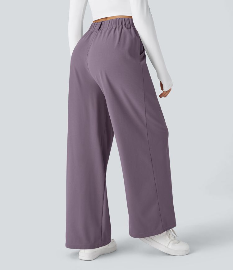 Halara Flex™ High Waisted Pocket Wide Leg Waffle Work Trousers