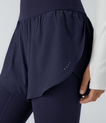 Leggings d'Entraînement Breezeful™ à Taille Haute avec Poches, Séchage Rapide, à Pois Réfléchissants 2-en-1