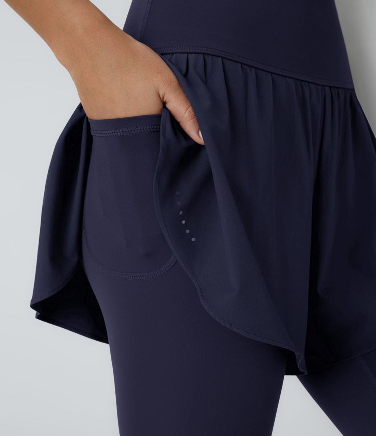 Breezeful™ High Waisted Reflective Dots Pocket 2-in-1 Quick Dry Training Leggings