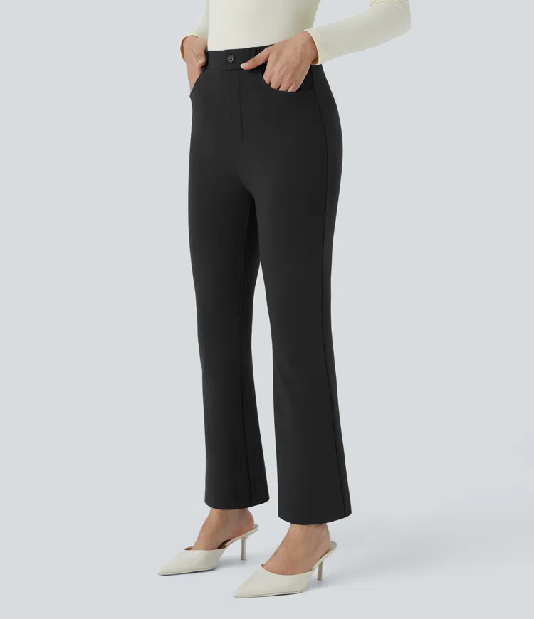 Halara Flex™ High-Waist Side Pocket Slightly Flared Workwear Pants