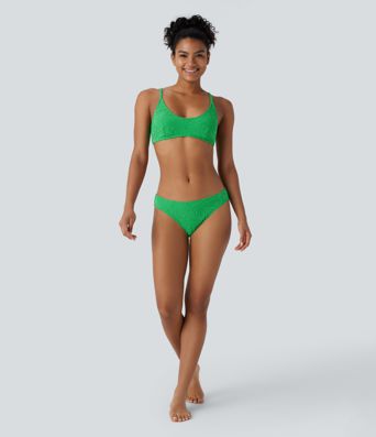 Bikinioberteil mit verstellbaren Trägern und strukturiertem Jacquardmuster