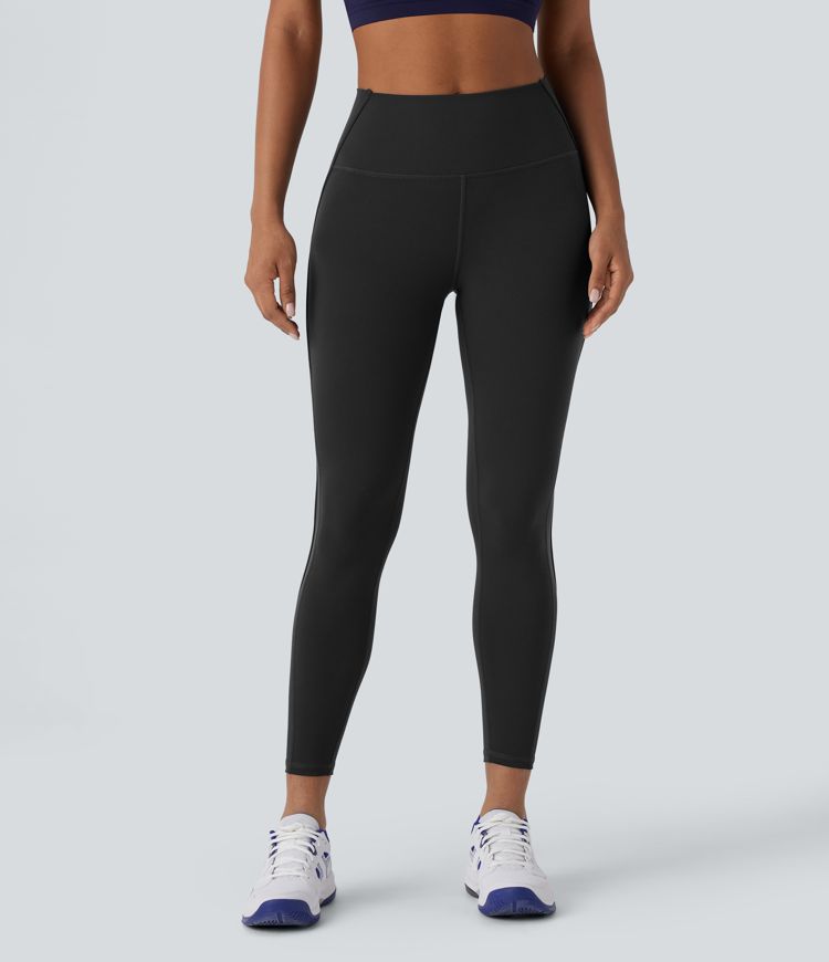 High Waisted Pocket Contrast Mesh Pickleball Leggings