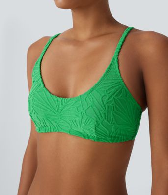 Bikinioberteil mit verstellbaren Trägern und strukturiertem Jacquardmuster