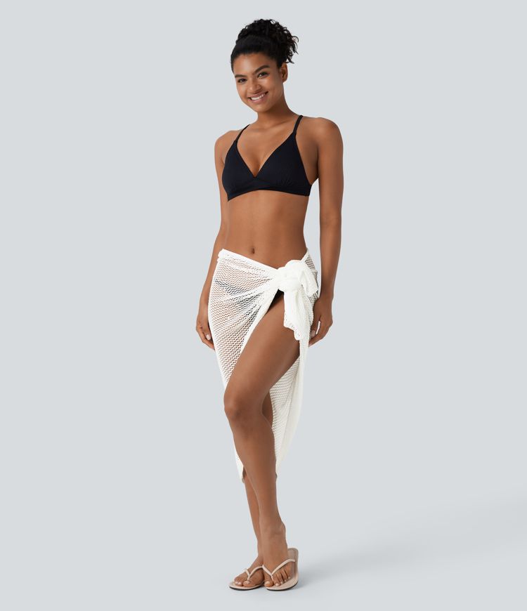 Adjustable Strap Crossover Backless Hollow Out Swim Cover Up