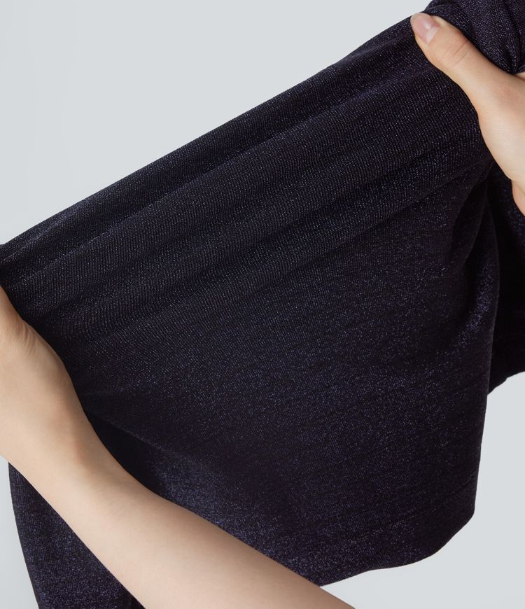 Minifalda casual ajustada de tiro alto con cremallera y bolsillos delanteros