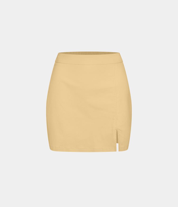 Mini Jupe Casual Super Taille Haute avec Ourlet Fendu