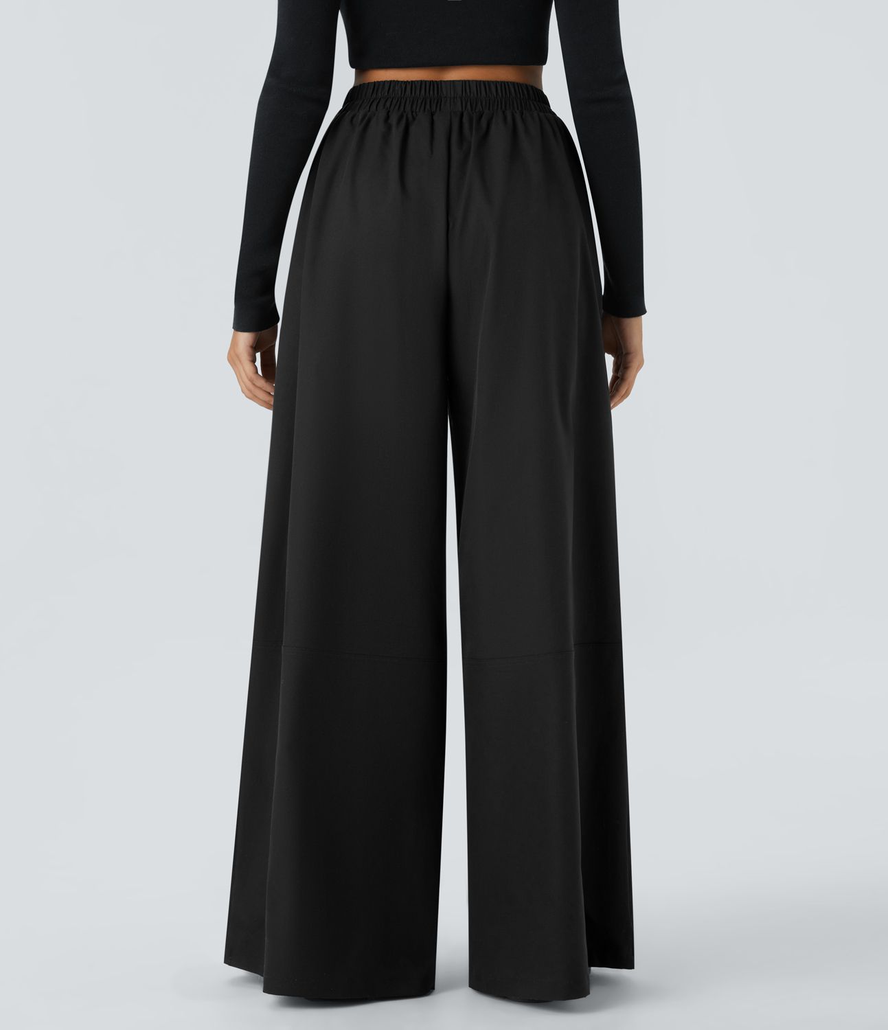 Water-repellent treatment, abrasion resistance, high waist, side pockets, wide leg, casual pants