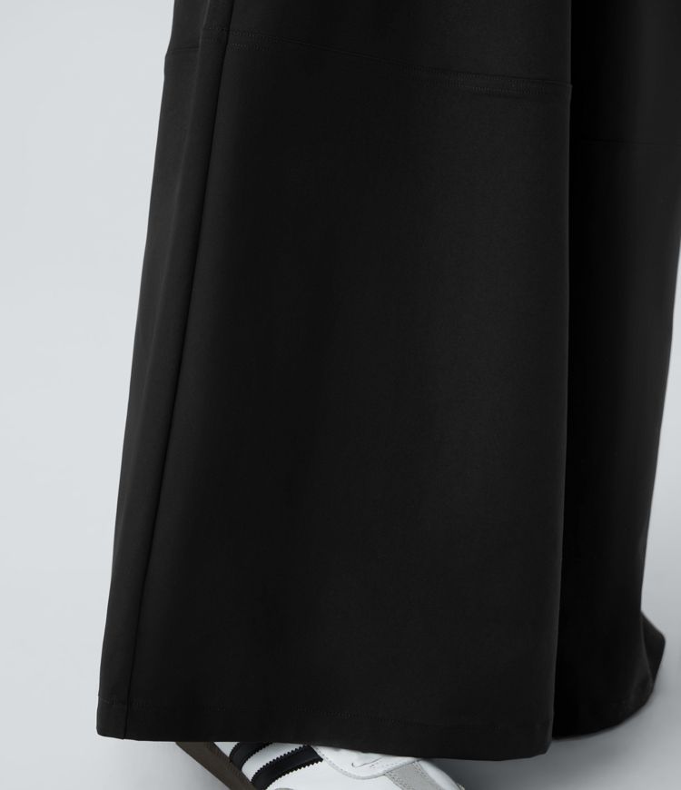 Water-repellent treatment, abrasion resistance, high waist, side pockets, wide leg, casual pants